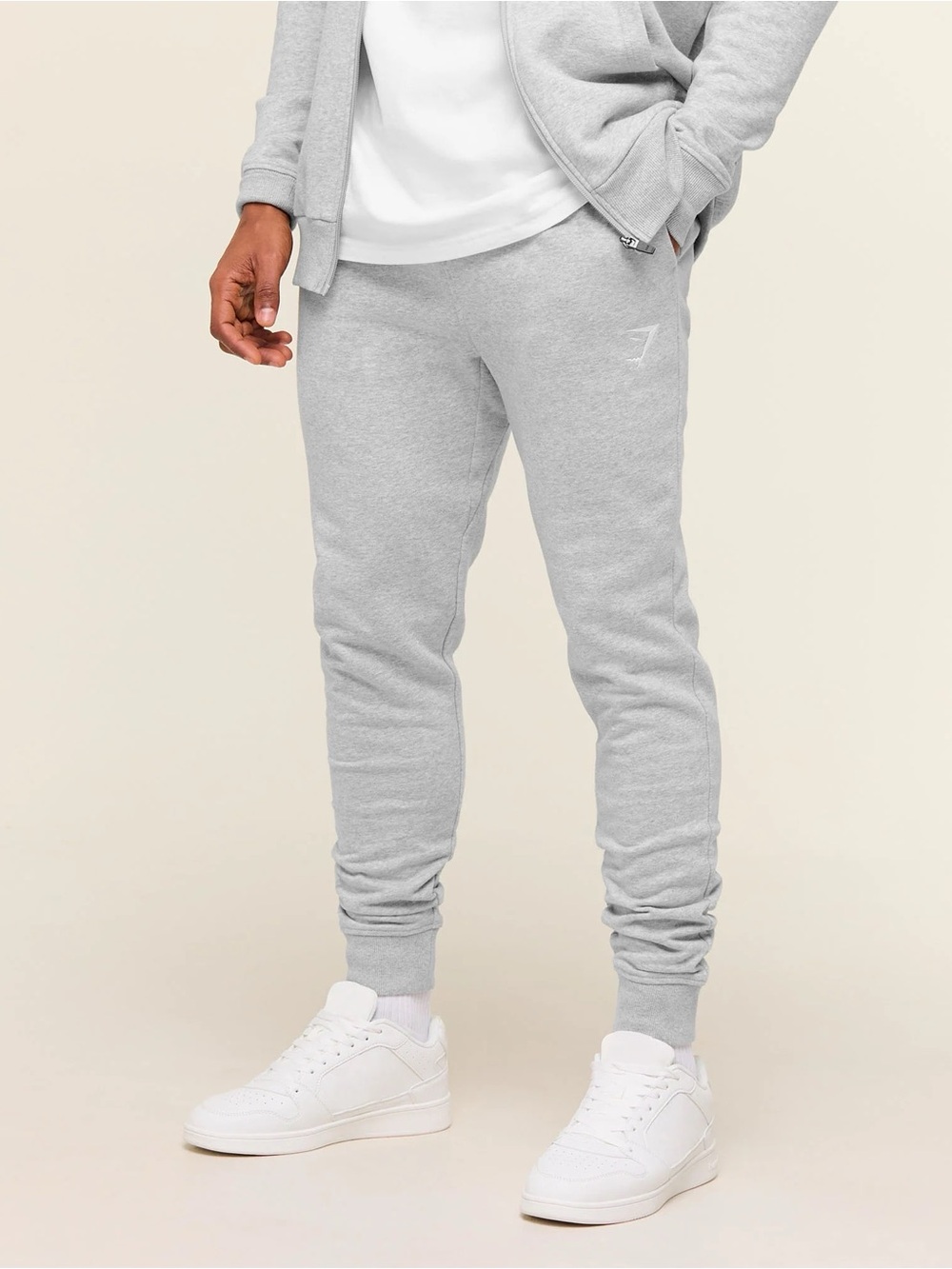 Gymshark Light Grey Marl Crest Joggers Slim Fit